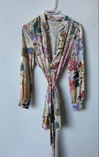 Load image into Gallery viewer, Zara Womens Multicolor Floral Long Sleeve Collared Tie Waist Shirt Dress Size XS