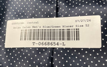 Load image into Gallery viewer, Brian Dales Mens Blue Green Plaid Wool Long Sleeve One-Button Blazer Size 52