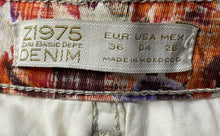 Load image into Gallery viewer, Zara Basic Womens Multicolor Floral Print Denim Straight Leg Jeans Size 04