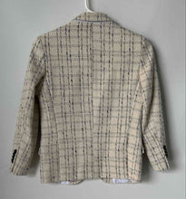 Load image into Gallery viewer, Elie Balleh Boys White Beige Plaid Long Sleeve Notch Lapel Blazer Jacket Sz S/8