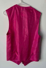 Load image into Gallery viewer, Vesuvio Napoli Mens Intense Fuchsia Glossy Satin Finish Button Front Vest Size L