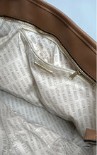 Load image into Gallery viewer, Steve Madden Womens Brown Leather Embossed Logo Double Handle Shoulder Bag