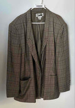 Load image into Gallery viewer, Atrium Womens Brown Plaid Long Sleeve Single-Breasted One-Button Blazer Size 24W