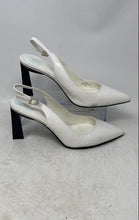Load image into Gallery viewer, Marc Fisher Womens Sannek White Croc Pointed Toe Block Slingback Heels Size 9M