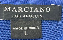 Load image into Gallery viewer, Marciano Womens Blue Long Sleeve Round Neck Beaded Sweater Dress Size L With Tag