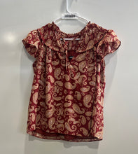 Load image into Gallery viewer, Express Womens Multicolor Paisley Print Short Sleeve Pullover Blouse Top Size S