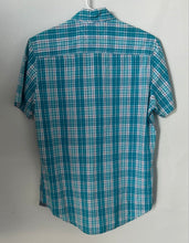 Load image into Gallery viewer, Tommy Hilfiger Mens Blue Plaid Short Sleeve Custom Fit Button-Up Shirt Size S/P