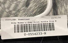 Load image into Gallery viewer, Nike Womens Gray Abstract Long Raglan Sleeve Cropped Pullover Hoodie Size M