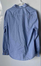 Load image into Gallery viewer, Michael Kors Mens Blue Printed Slim-Fit Stretch Long Sleeve Dress Shirt Size M