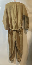 Load image into Gallery viewer, Zara Womens Brown Long Sleeve Flap Pocket Belted One-Piece Jumpsuit Size Medium