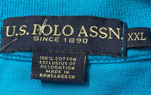Load image into Gallery viewer, U.S. Polo Assn. Mens Blue Short Sleeve Collared Golf Polo Shirt Size XXL