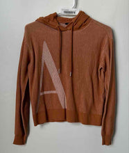Load image into Gallery viewer, Armani Exchange Womens Orange Cotton Ribbed Long Sleeve Pullover Hoodie Size XS