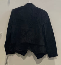 Load image into Gallery viewer, Pamela Mccoy Womens Black Suede Collared Open Front Jacket Size 1X With Tag