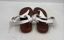 Load image into Gallery viewer, Mossimo Supply Co. Womens White Faux Leather Ankle Strap Thong Sandals Size 7