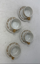 Load image into Gallery viewer, Lot Of 8 Pcs White Gold Handle Tea Coffee Tableware Cup And Saucer Set