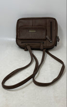 Load image into Gallery viewer, MultiSac Womens Brown Leather Zippy Triple Compartment Crossbody Bag
