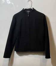 Load image into Gallery viewer, Emanuel Ungaro Womens Black Cotton Long Sleeve Full-Zip Jacket Size M Petite