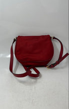Load image into Gallery viewer, Michael Kors Womens Red Outer Pocket Adjustable Strap Medium Crossbody Purse