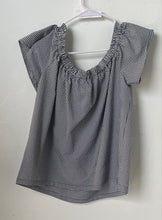 Load image into Gallery viewer, Armani Exchange Womens Black White Gingham Off The Shoulder Ruffle Blouse Top L