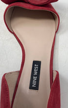 Load image into Gallery viewer, Nine West Womens Shoreside Red Leather Pointed Toe Slip-On D'Orsay Flats Size 8M