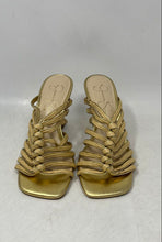 Load image into Gallery viewer, Jessica Simpson Womens Alimar Gold Block Heel Slip-On Strappy Sandals Size 7.5M