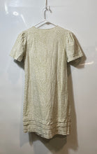 Load image into Gallery viewer, Nicole Miller Womens Green White Printed Short Sleeve Pleated Shift Dress Sz XS