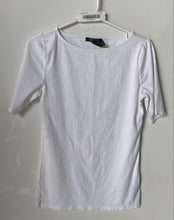 Load image into Gallery viewer, Lauren Ralph Lauren Womens White Short Sleeve Pullover Blouse Top Size M