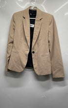 Load image into Gallery viewer, Zara Womens Khaki Herringbone Long Sleeve Collared One-Button Blazer Size 4