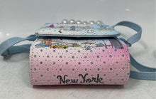 Load image into Gallery viewer, New York Girls Multicolor Whimsical Skyline Design Print Mini Crossbody Purse