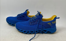 Load image into Gallery viewer, Tsiodfo Womens Blue Yellow Lace-Up Low Top Sneakers Shoes Size EUR 40