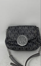 Load image into Gallery viewer, Michael Kors Womens Fulton Black Gray Monogram Adjustable Strap Crossbody Bag