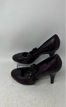Load image into Gallery viewer, Antonio Melani Womens Brown Leather Round Toe Buckle Pump Heels Size 8.5M
