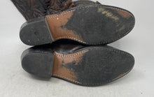 Load image into Gallery viewer, Mens Brown Leather Mid-Calf Round Toe Pull-On Cowboy Western Boots Size 10D