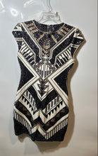 Load image into Gallery viewer, Express Womens Multicolor Geometric Sequin Back Zip Bodycon Dress Size Medium
