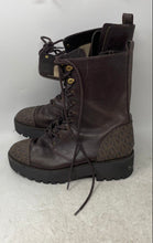 Load image into Gallery viewer, Michael Kors Womens Bryce Brown Leather Lace-Up Combat Boots Size 10M