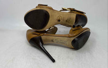 Load image into Gallery viewer, Michael Kors Womens Brown Leather Stiletto Ankle Strap Heels Size 8.5M