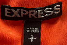 Load image into Gallery viewer, Express Womens Orange Beige Colorblock V-Neck Belted Bodycon Dress Size S/P