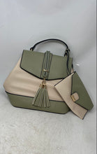 Load image into Gallery viewer, Unbranded Womens Green Nude Leather Tassel Adjustable Strap Backpack With Wallet