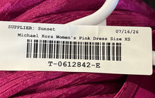 Load image into Gallery viewer, Michael Kors Womens Pink Snake Print Surplice Neck Fit & Flare Dress Size XS