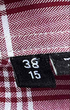 Load image into Gallery viewer, Hugo Boss Mens Red And White Plaid Slim Fit Long Sleeve Dress Shirt Size 15