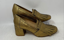Load image into Gallery viewer, Kenneth Cole Womens Macey Gold-Tone Leather Square Toe Slip-On Pump Heels Size 7