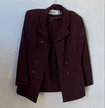 Load image into Gallery viewer, Le Suit Womens Burgundy Double-Breasted Blazer & Skirt 2-Pieces Set Size 6P