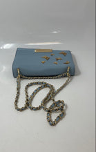 Load image into Gallery viewer, Aldo Womens Light Blue Faux Leather Butterfly Chain Strap Crossbody Bag