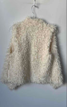 Load image into Gallery viewer, CI Sono By Cavalini Womens Cream Collarless Open Front Faux Fur Vest Jacket Sz L