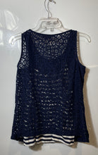Load image into Gallery viewer, The Limited Womens Blue White Sleeveless Round Neck Tank Top Size Small