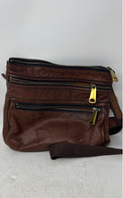 Load image into Gallery viewer, Fossil Womens Explorer Brown Leather Adjustable Strap Zip Top Crossbody Bag