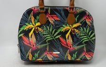 Load image into Gallery viewer, Aldo Womens Black Multicolor Tropical Floral Faux Leather Dome Satchel Handbag