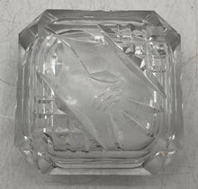 Load image into Gallery viewer, Clear Engraved Crystal Cut Glass Collectible Square Shape Tobacciana Ashtray