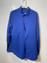 Load image into Gallery viewer, Express Mens Blue Extra Slim Performance Stretch Dress Shirt Size L 16-16.5