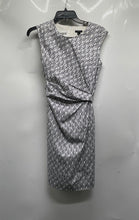 Load image into Gallery viewer, Ann Taylor Womens White Black Geometric Sleeveless Crew Neck Wrap Dress Size 2